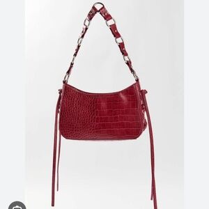 Urban Outfitters burgundy Kez Laced Baguette Bag
